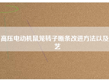 高壓電動機(jī)鼠籠轉(zhuǎn)子斷條改進(jìn)方法以及工藝