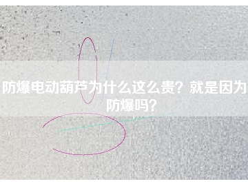 防爆電動葫蘆為什么這么貴？就是因為能防爆嗎？