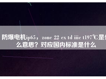 防爆電機ip65，zone 22 ex td iiic t197℃是什么意思？對應國內標準是什么