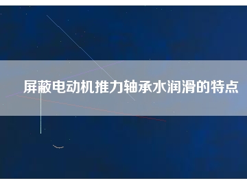屏蔽電動機推力軸承水潤滑的特點