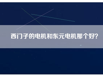 西門子的電機(jī)和東元電機(jī)那個好？