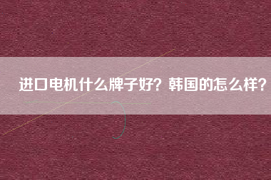 進(jìn)口電機(jī)什么牌子好？韓國的怎么樣？