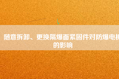 隨意拆卸、更換隔爆面緊固件對(duì)防爆電機(jī)的影響