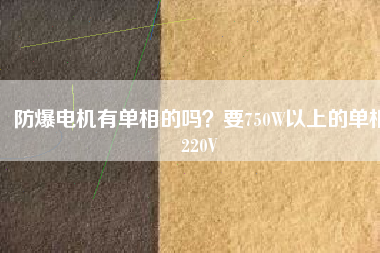 防爆電機有單相的嗎？要750W以上的單相220V